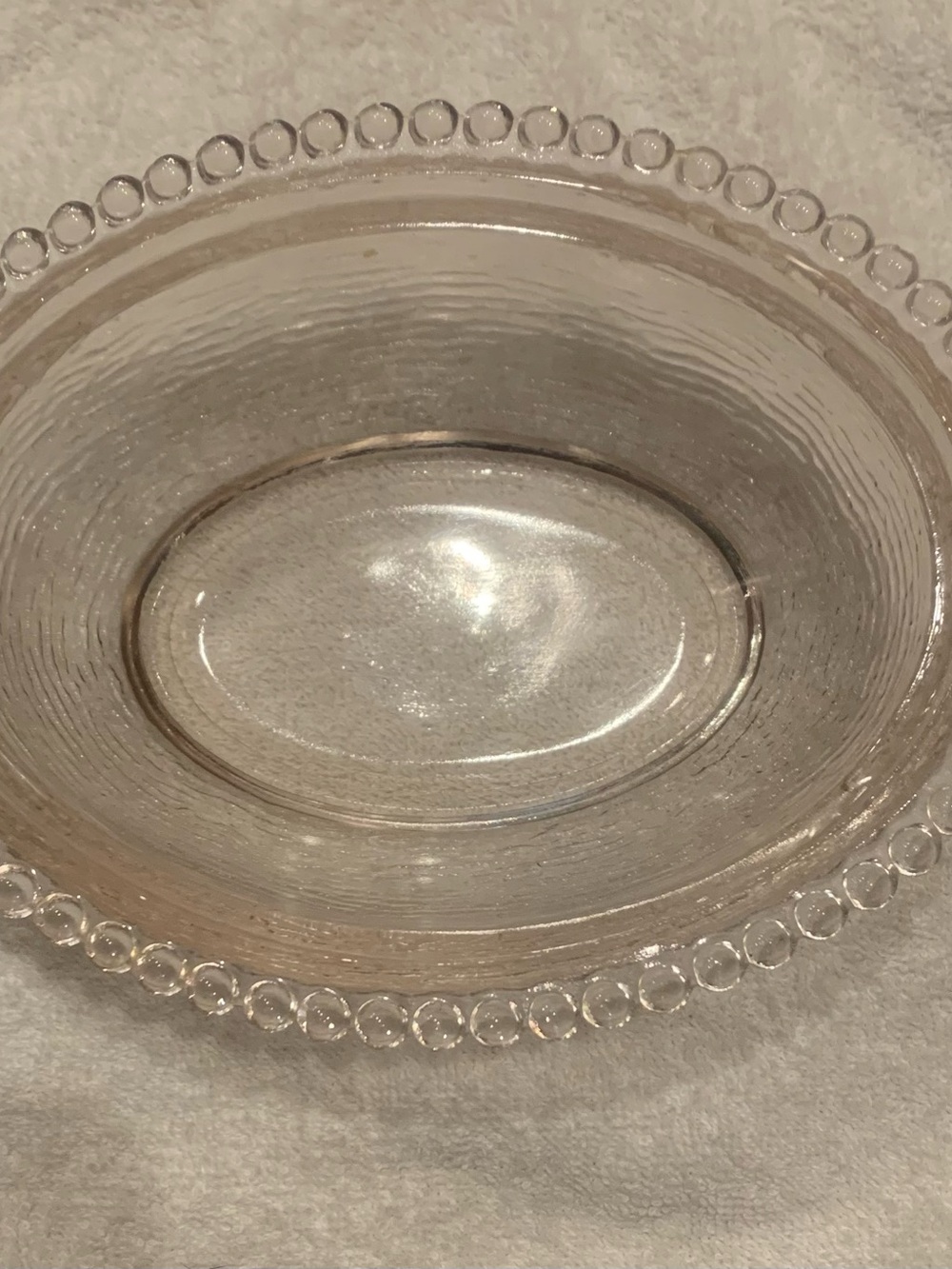 Vintage Indiana Glass HON Hen on nest BASE ONLY light pink beaded rim - Picture 9 of 10